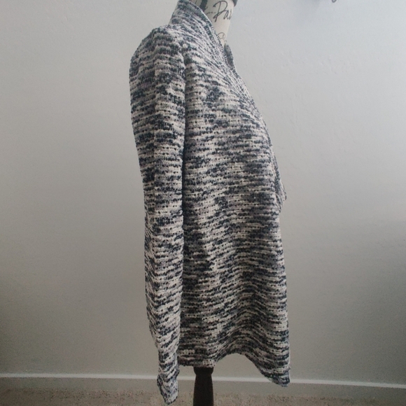 🆕 Vince Camuto Black & Gray Static Cozy Oversized Knit Fall Cardigan sweater_XS - Picture 2 of 10